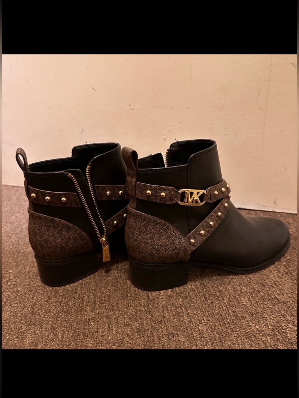 Michael Kors Black/Brown Kincaid Flat Bootie